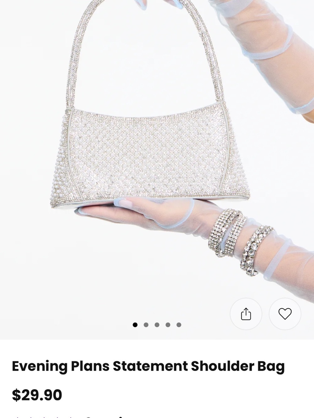 Windsor Silver Crystal-Embellished Shoulder Bag
